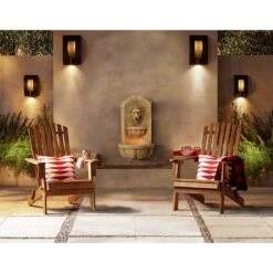 Lion Head Faux Stone 29 1/2" High LED Wall Fountain