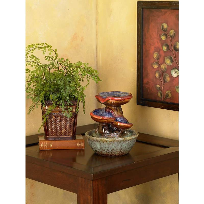 Toadstool 9 1/4" High Three Tier Tabletop Fountain