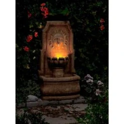 Sun Villa Faux Stone 37"H Outdoor Fountain With LED Lights