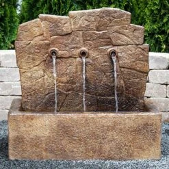 Acadia 34" High Relic Lava LED Outdoor Wall Fountain