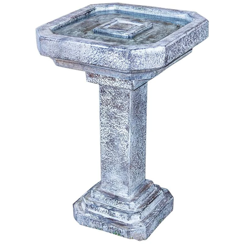 Bancroft 24 3/4" High Frosted Mocha Outdoor Birdbath - Image 2
