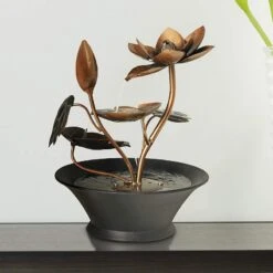 Begonia Flowers 10 1/4" High Small Table Fountain