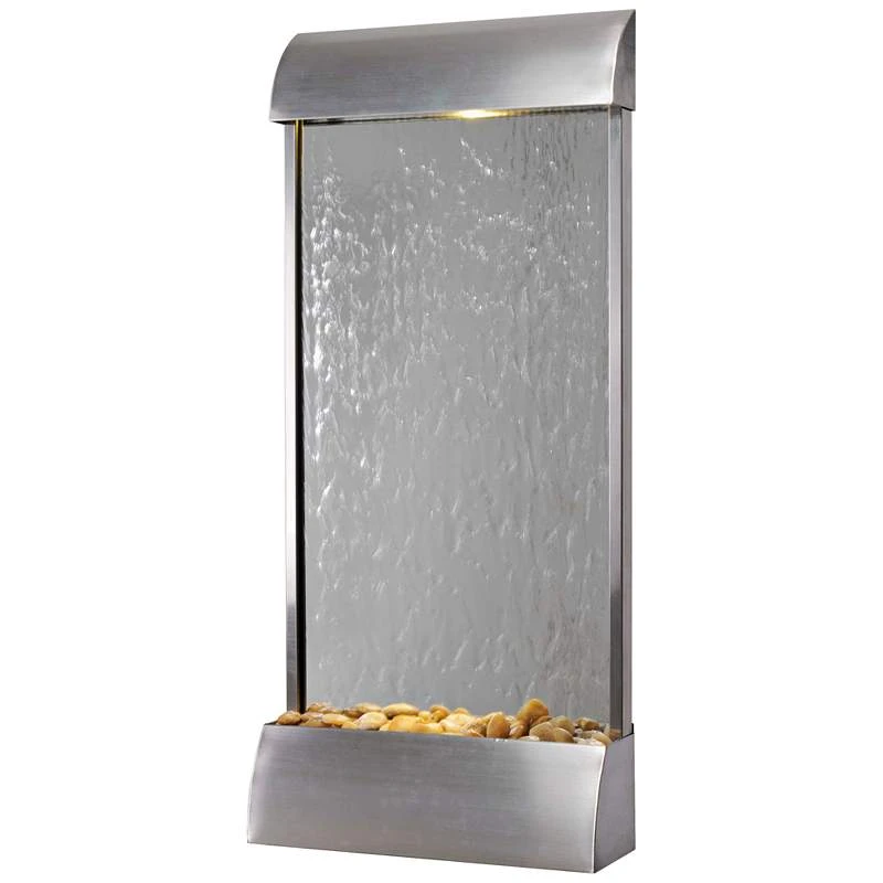 Breckenridge 42" High Steel Mirror LED Outdoor Wall Fountain - Image 2