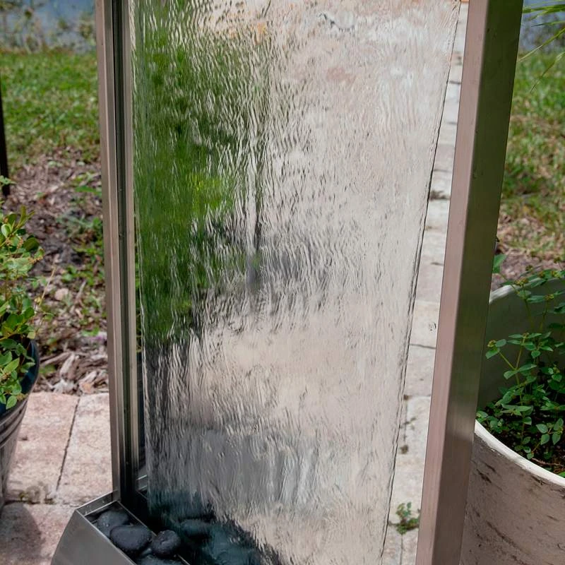 Breckenridge 42" High Steel Mirror LED Outdoor Wall Fountain - Image 3