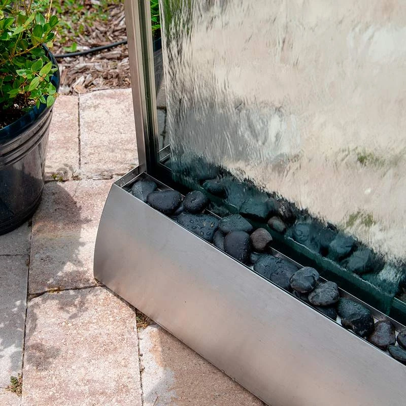 Breckenridge 42" High Steel Mirror LED Outdoor Wall Fountain - Image 4