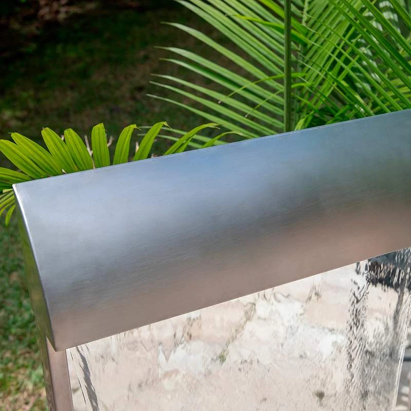 Breckenridge 42" High Steel Mirror LED Outdoor Wall Fountain - Image 5