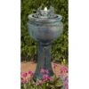 Butterfly 36" High Bronze Patina Bubbler Fountain With Light