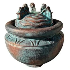 Cherub 17 1/2"H Bronze Patina LED Bubbler Outdoor Fountain