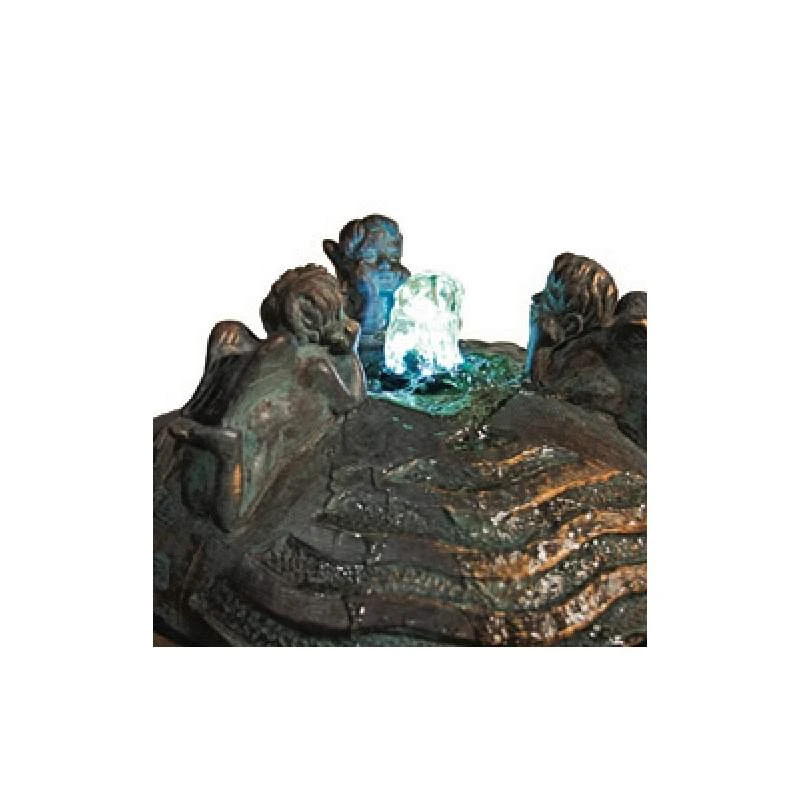 Cherub 17 1/2"H Bronze Patina LED Bubbler Outdoor Fountain - Image 2