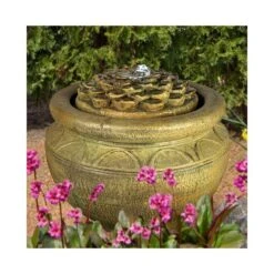 Dahlia 17" High Patio Bubbler Fountain By Henri Studio