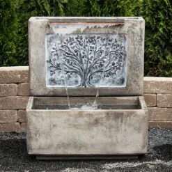 Grand Oak 33" High Relic Hi-Tone LED Outdoor Wall Fountain