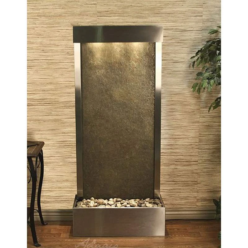 Harmony River 70" Rustic Stone Modern Fountain With Light - Image 3