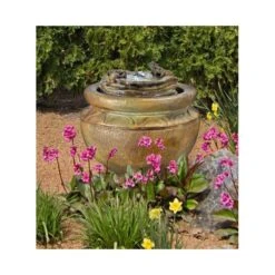 Henri Studio 18"H Relic Nebbia Frogs Patio Bubbler Fountain