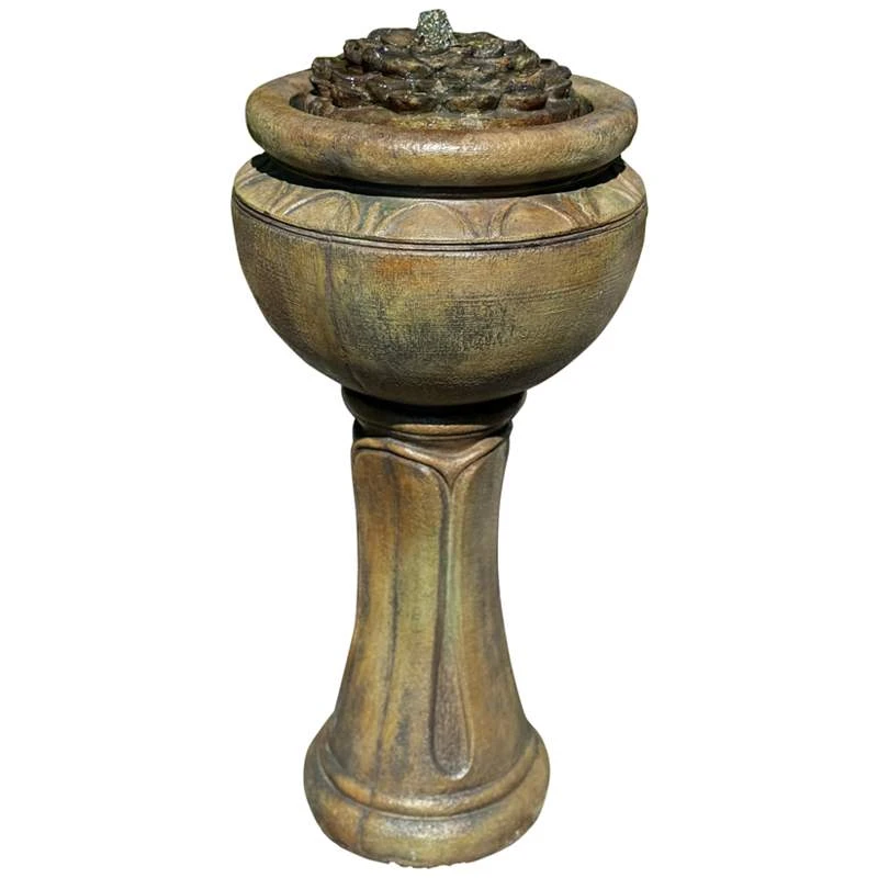 Henri Studio 37" High Dahlia Tall Patio Bubbler Fountain