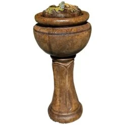 Henri Studio 37" High Maple Leaf Tall Patio Bubbler Fountain