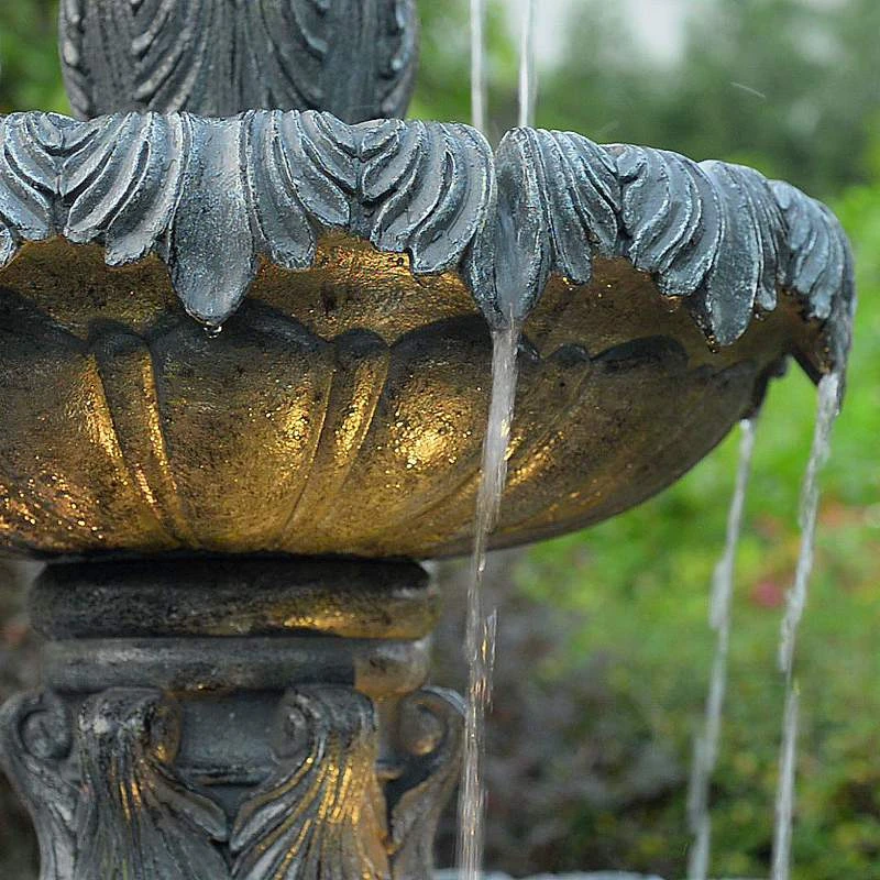 Ibiza 62" High Zinc 3-Tier LED Outdoor Floor Water Fountain - Image 4