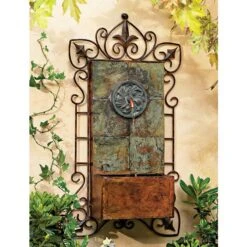 Ibizi 33" High Iron Scroll Rustic Traditional Wall Fountain