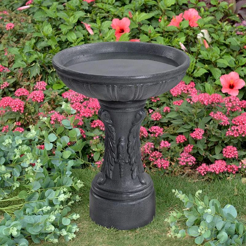 Kenroy Home Ibizia 21" High Zinc Outdoor Bird Bath