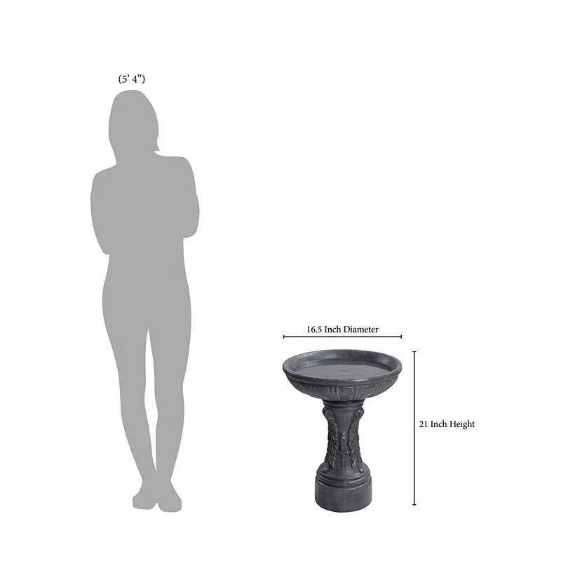 Kenroy Home Ibizia 21" High Zinc Outdoor Bird Bath - Image 5