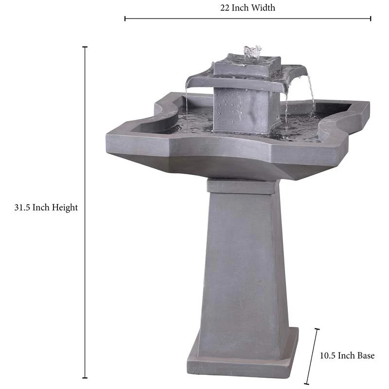 Kenroy Home Quad 31 1/2"H Concrete Outdoor Floor Fountain - Image 2