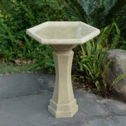 Kenroy Home Riviera 22" High Sandstone Outdoor Bird Bath