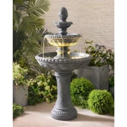 Kenroy Home Tucson 46" High Zinc 3-Tier LED Floor Fountain
