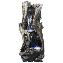 Alpine LED Rainforest Vertical Waterfall 41" High Outdoor Fountain