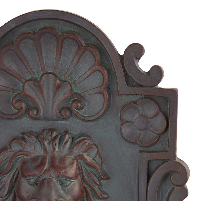 Lion Head 31 1/2" High Indoor Outdoor Bronze Wall Fountain - Image 5