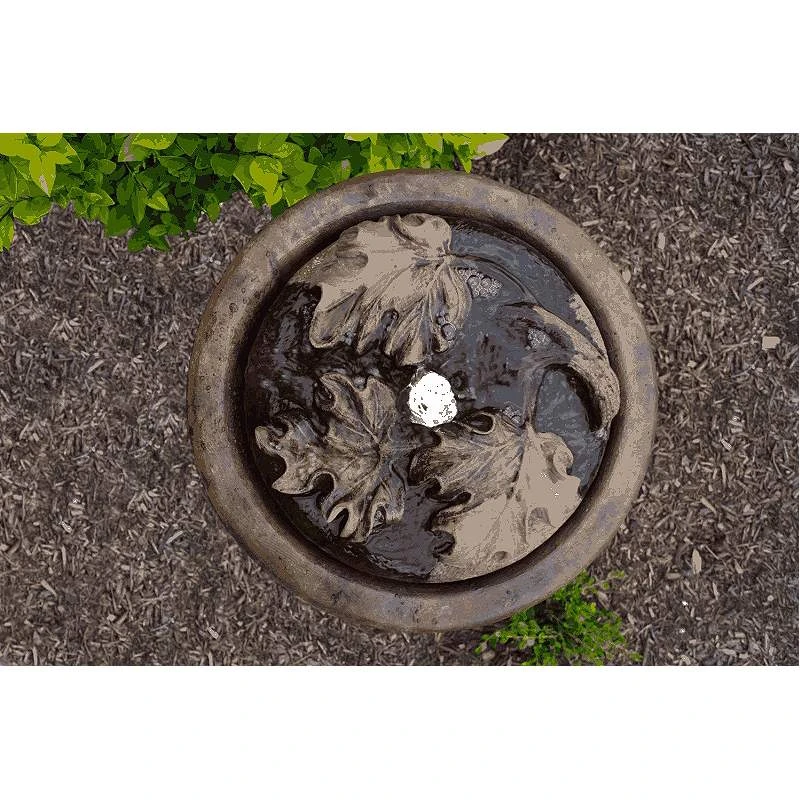 Maple Leaf 17" High Patio Bubbler Fountain With Light - Image 2