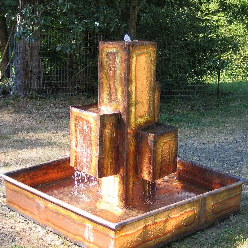 Metropolis 48" High Copper Outdoor Cascade Water Fountain