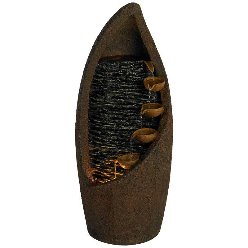 Modern Cascade 34 1/2" High Rustic Garden Fountain - Image 3