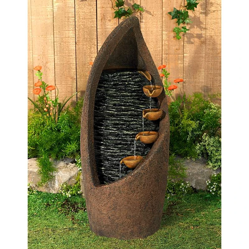 Modern Cascade 34 1/2" High Rustic Garden Fountain - Image 2