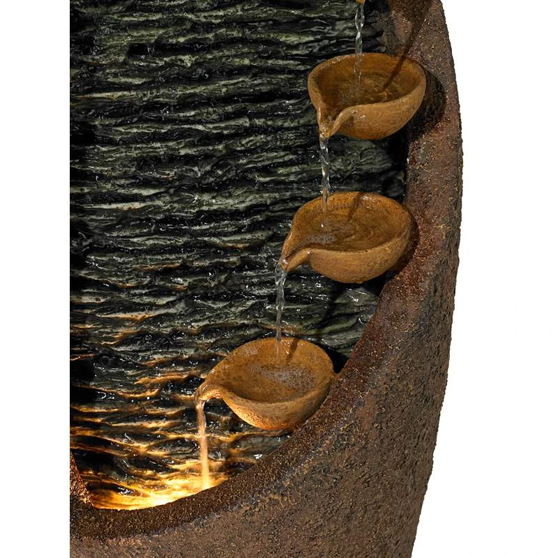 Modern Cascade 34 1/2" High Rustic Garden Fountain - Image 5