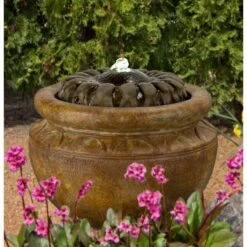 New Sunflower 14" High Relic Lava LED Patio Bubbler Fountain