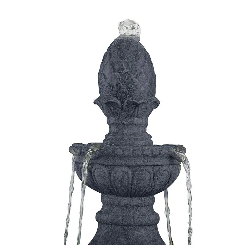 Pineapple 44" High Grey Stone 3-Tier Outdoor Fountain - Image 3