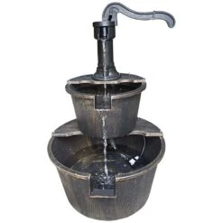 Alpine Pump And Barrels 27" High 2-Tier Bronze Fountain