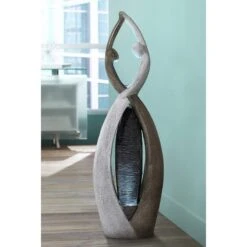 Dancing Couple 57" High Modern Fountain With LED Light