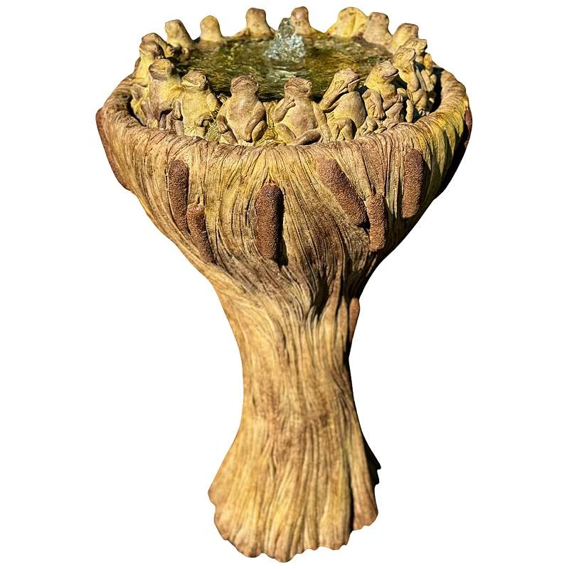 Ring Of Frogs 33" High Relic Hi-Tone LED Bubbler Fountain