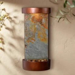 Riverbed 25" High Slate And Copper Outdoor LED Wall Fountain