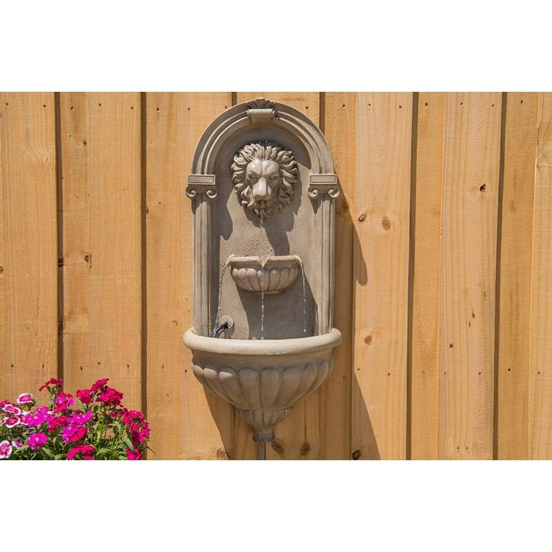Royal 35" High Sandstone LED Outdoor Wall Fountain - Image 5