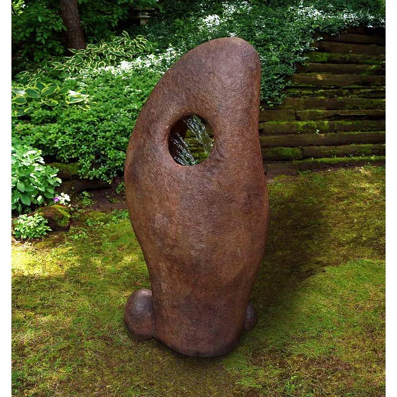 Sedona 48" High Relic Lava Cast Stone Modern Fountain - Image 2