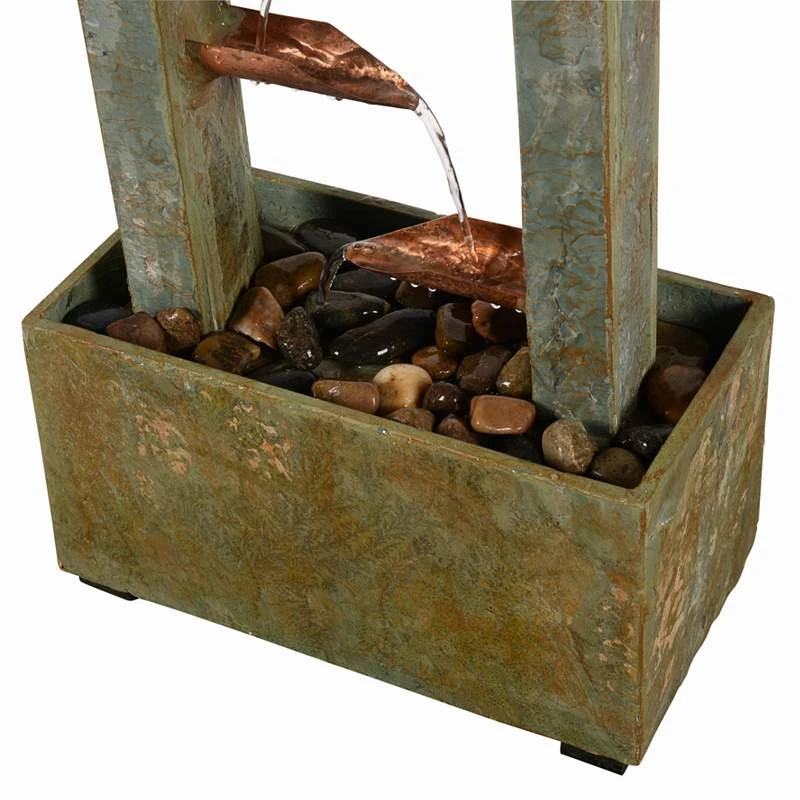 Spillway 47 3/4"H Slate And Copper Cascading Floor Fountain - Image 3