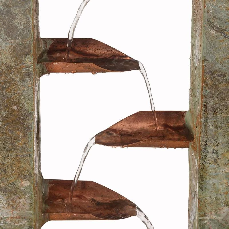 Spillway 47 3/4"H Slate And Copper Cascading Floor Fountain - Image 4