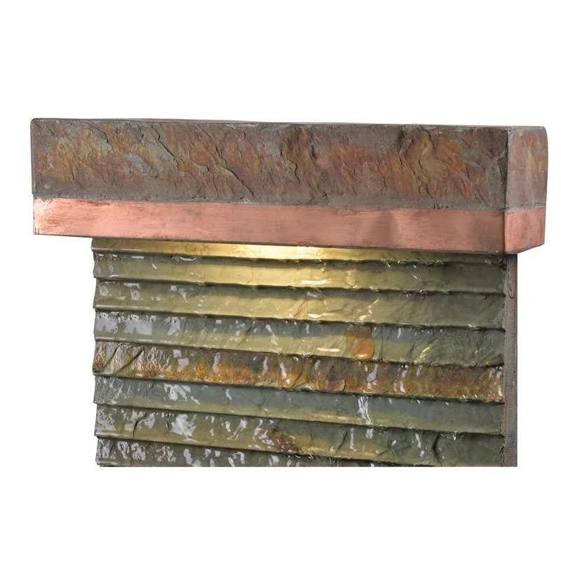 Stave 48" High Slate And Copper Outdoor LED Floor Fountain - Image 3
