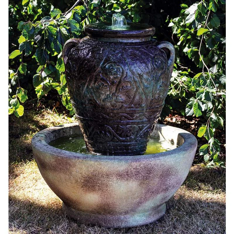 Turkish Urn 34" High Relic Sargasso LED Outdoor Fountain