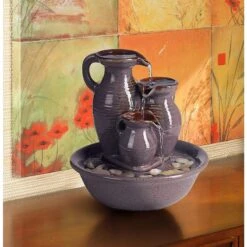 Triple Jug Indoor-Outdoor 8 1/4" High Tabletop Fountain